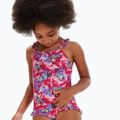 Speedo Learn To Swim Printed Frill Thinstrap παιδικό ολόσωμο παιδικό μαγιό με ροζ κεράσι/γλυκό ταρό/ελιά 5