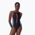 Speedo Zip Colorblock γυναικείο ολόσωμο μαγιό ανθρακί