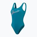 Speedo γυναικείο ολόσωμο μαγιό Logo Deep U-Back παγώνι/κολοκύθα/γαλάζιο μπλε 2