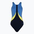 Speedo Colourblock Highneck Crossback μαγιό true navy/sevres blue/lemon drizzle