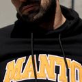 Ανδρικό ανδρικό μπλουζάκι με κουκούλα MANTO Varsity μαύρο MNH479_BLK/YEL 6