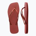 Γυναικείες σαγιονάρες Havaianas Square Logo Metallic mahogany 11