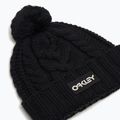 Oakley Harper Pom Beanie μαύρο/λευκό λογότυπο χειμερινό καπέλο 2