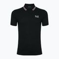 Ανδρικό EA7 Emporio Armani Golf Pro Polo Check πουκάμισο μαύρο