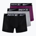 Ανδρικό μποξεράκι Nike Dri-Fit Essential Micro Trunk 3 ζεύγη violet/wolf grey/black