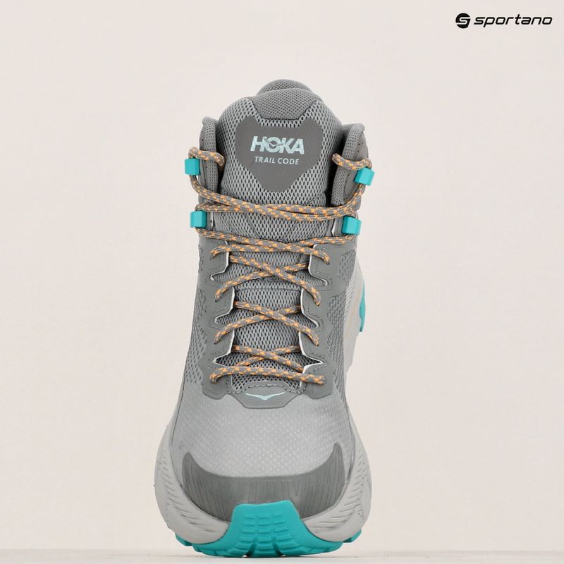 Ανδρικές μπότες πεζοπορίας HOKA Trail Code GTX galactic grey/electric aqua 15