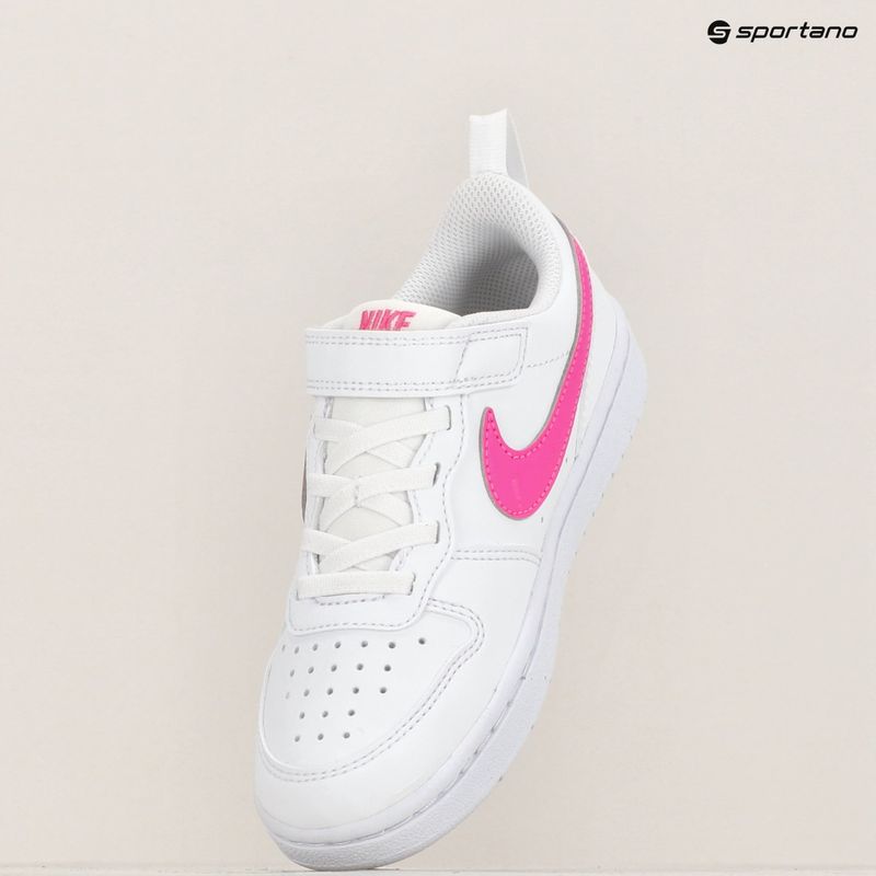 Παιδικά παπούτσια Nike Court Borough Low Recraft λευκό/laser φούξια 9