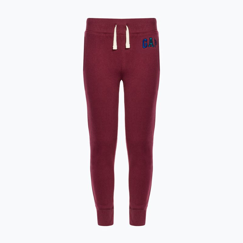 Παιδικό παντελόνι GAP V-Fall Fash Logo Jogger βαθύ κόκκινο γρανάδι