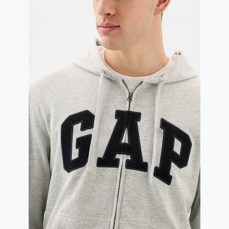 Ανδρικό φούτερ GAP Heritage French Terry Fullzip Logo light heather grey 4