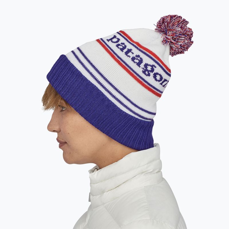 Patagonia Powder Town winter beanie park stripe / viking blue 8