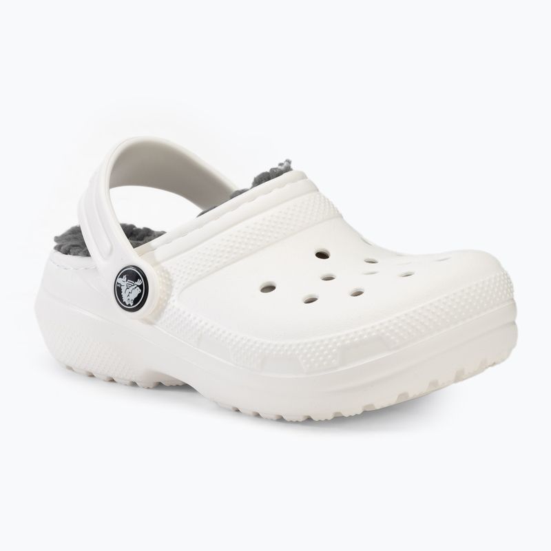 Crocs Classic Lined Clog Παιδικά σανδάλια λευκό/γκρι 2