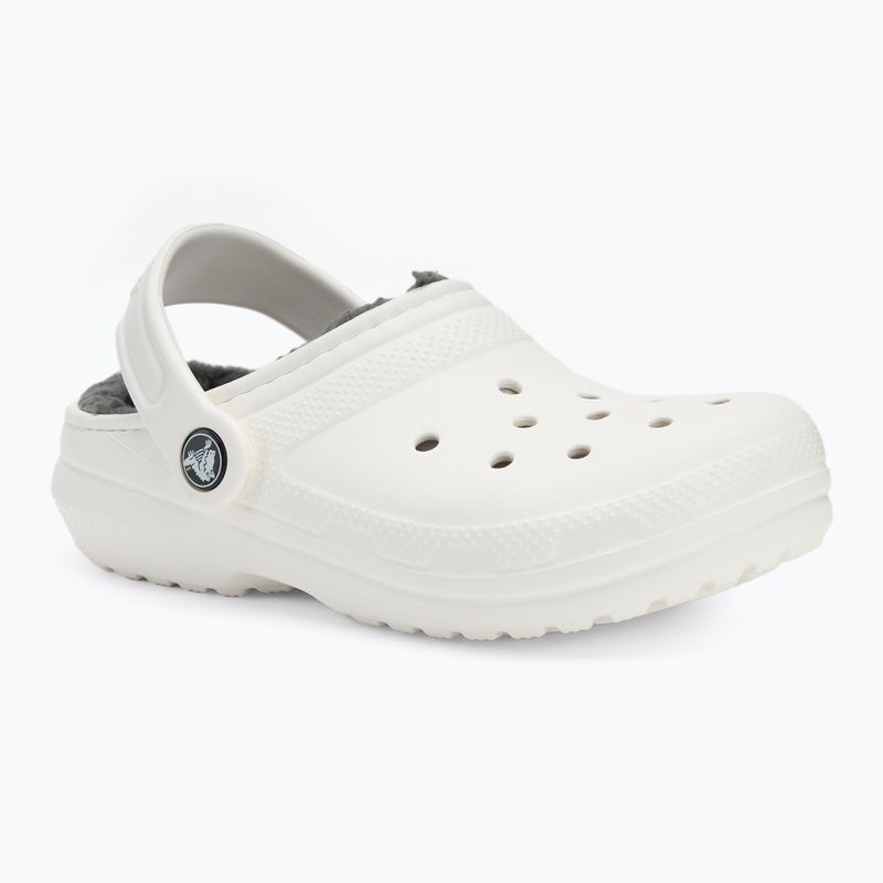 Crocs Classic Lined Clog Παιδικά λευκά/γκρι σαγιονάρες 2