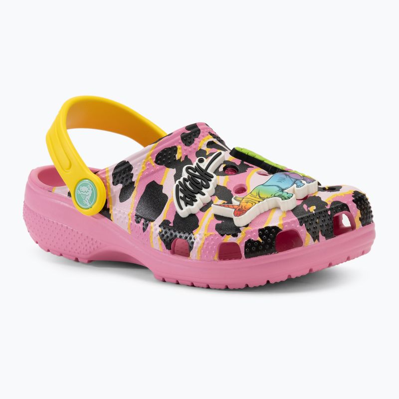 Παιδικές παντόφλες Crocs Ron English Party Animals Classic Clog Kids pink lemonade/multi 4