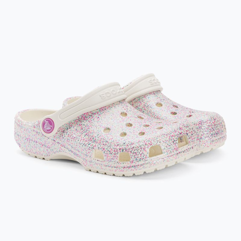 Crocs Classic Glitter Clog παιδικές σαγιονάρες bianco sporco 5