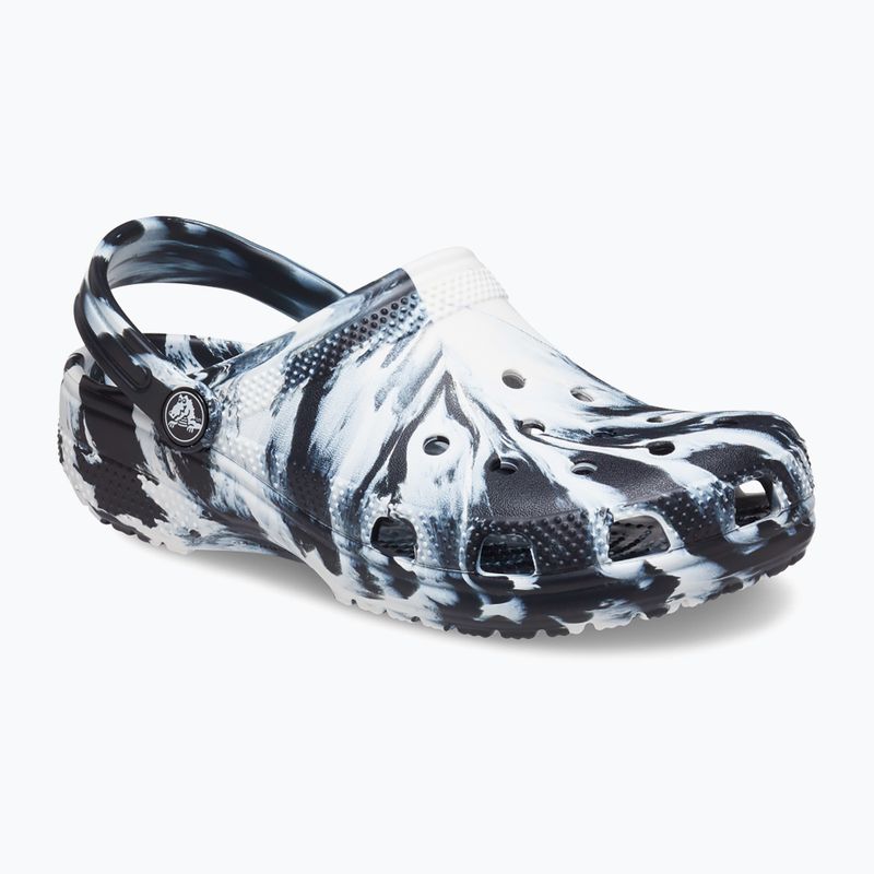 Crocs Classic Marbled Clog Παιδικές σαγιονάρες μαύρο/λευκό 9