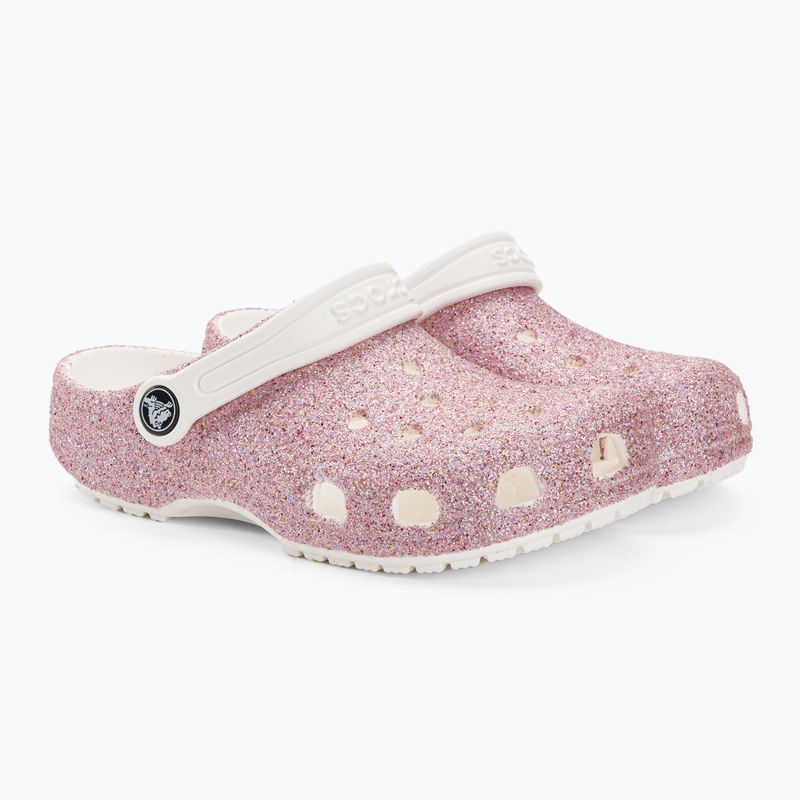 Crocs Classic Glitter Clog λευκά/ελατήριο παιδικές σαγιονάρες 6