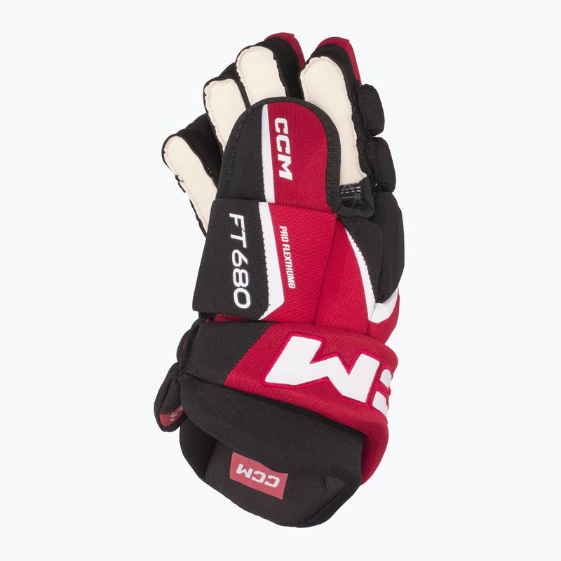 CCM JetSpeed γάντια χόκεϊ FT680 SR μαύρο/κόκκινο/λευκό 3