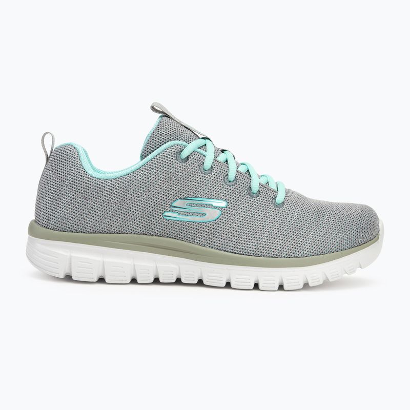 SKECHERS Graceful Twisted Fortune γυναικεία αθλητικά παπούτσια προπόνησης γκρι/μιντώ 2