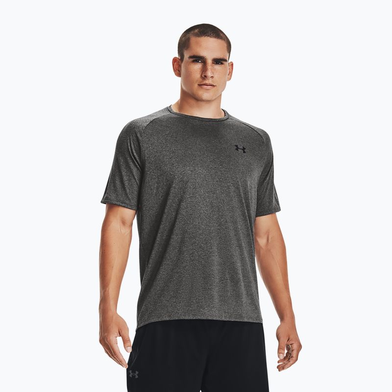 Under Armour Tech 2.0 carbon heather/μαύρο ανδρικό μπλουζάκι προπόνησης