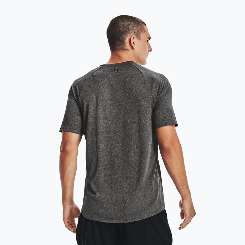 Under Armour Tech 2.0 carbon heather/μαύρο ανδρικό μπλουζάκι προπόνησης 2