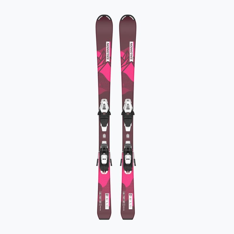 Παιδικά χιονοδρομικά σκι Salomon Lux Jr S + C5 bordeau/pink 6