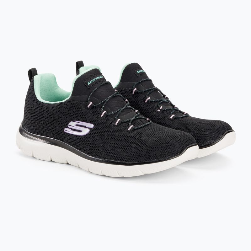 Γυναικεία αθλητικά παπούτσια προπόνησης SKECHERS Summits Leopard Spot black/aqua 4