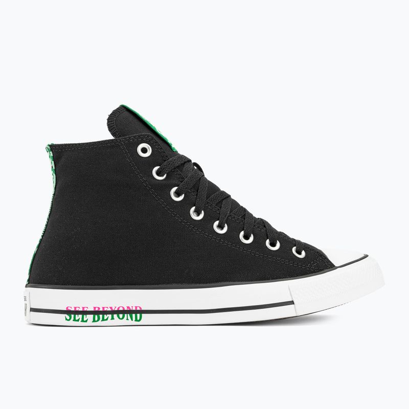 Converse Chuck Taylor All Star Hi μαύρα/πράσινα/πρίμα ροζ αθλητικά παπούτσια 2