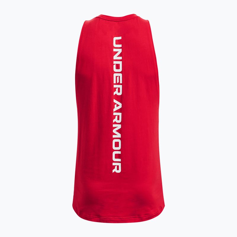 Ανδρικό μπλουζάκι μπάσκετ Under Armour Baseline Cotton Tank red/white/white 6