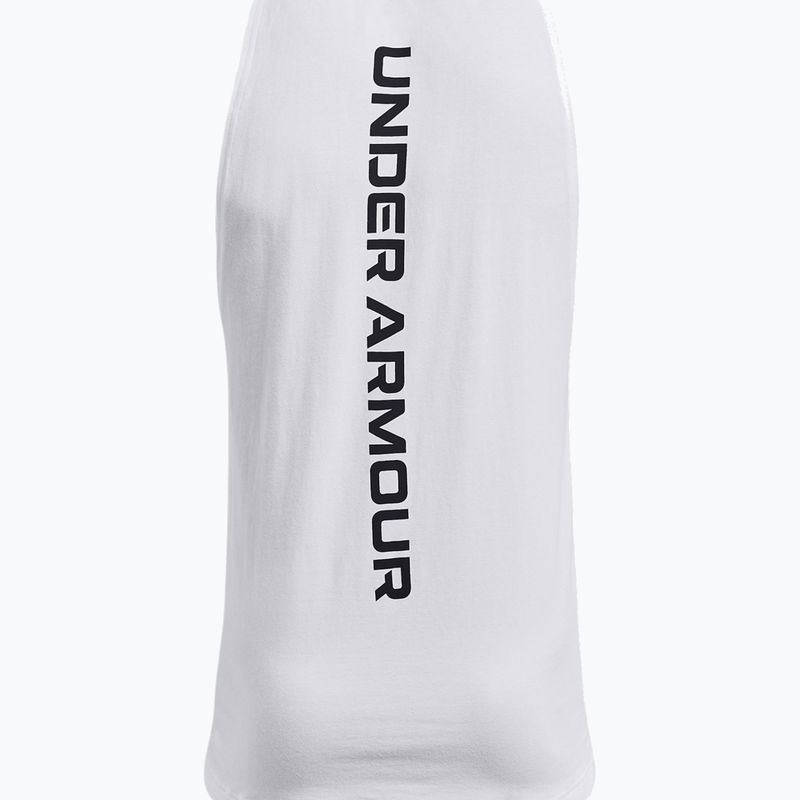 Under Armour Baseline Cotton Tank 100 ανδρική φανέλα μπάσκετ λευκό και μαύρο UAR-1361901100-100 6