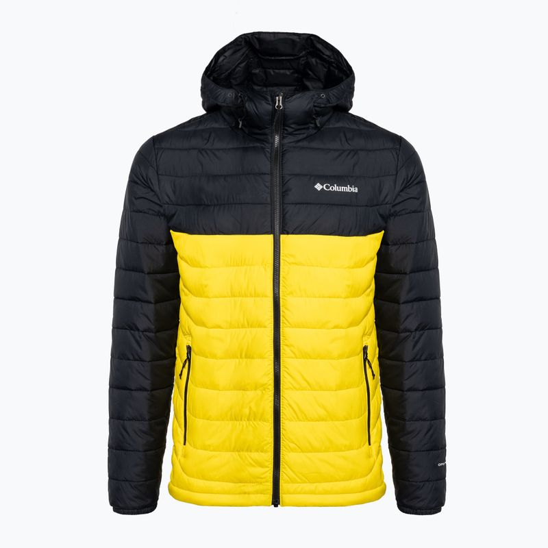 Columbia Powder Lite Hooded ανδρικό πουπουλένιο μπουφάν μαύρο/κίτρινο 1693931 6