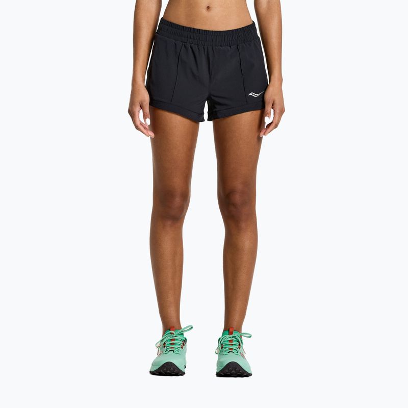 Γυναικείο Saucony Outpace 2.5" Split Running Shorts μαύρο SAW800421-BK