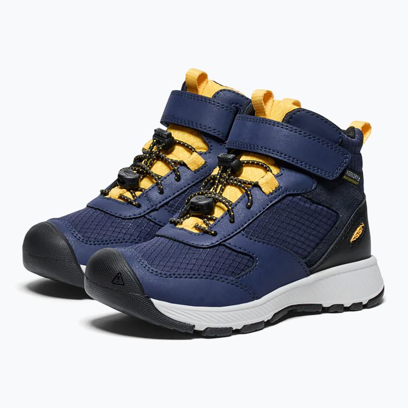 KEEN Skua Mid WP παιδικές μπότες πεζοπορίας naval academy/yolk yellow 2