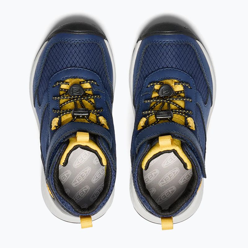 KEEN Skua Mid WP παιδικές μπότες πεζοπορίας naval academy/yolk yellow 3