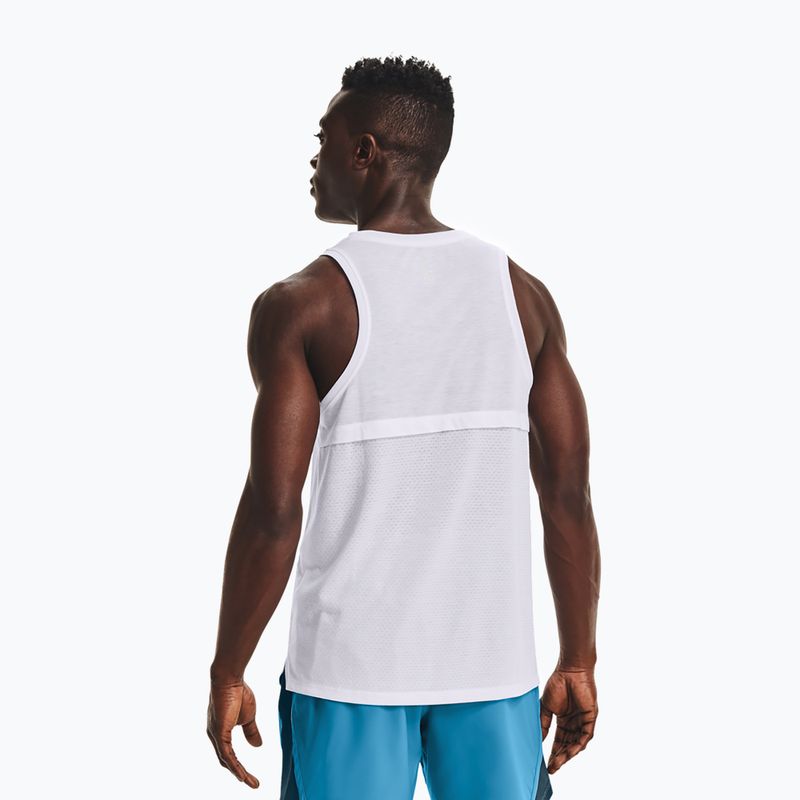 Ανδρικό Under Armour Streaker Singlet running tank top λευκό 1361468-100 3