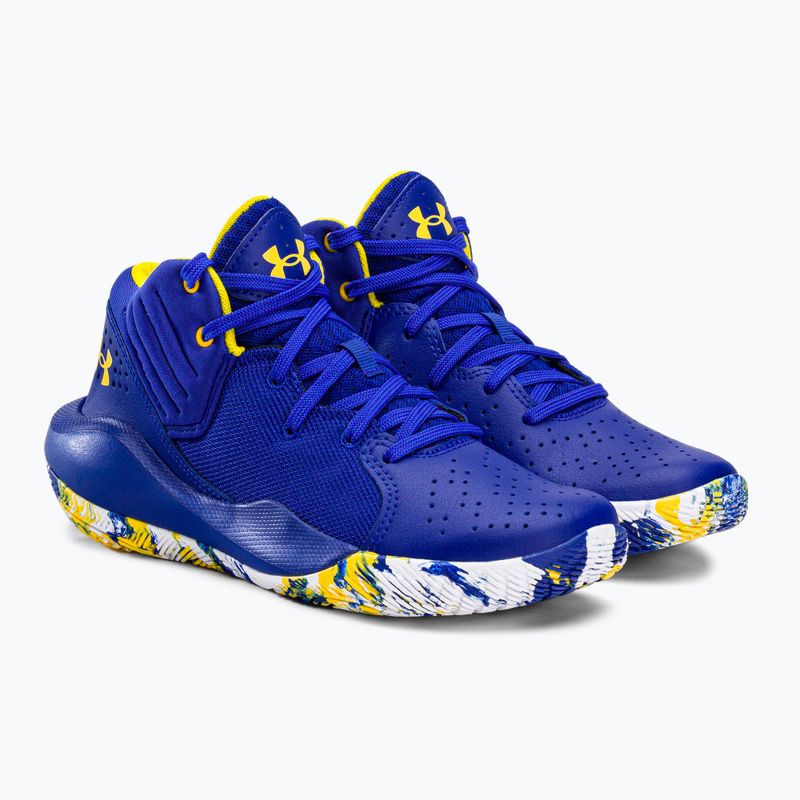 Under Armour ανδρικά παπούτσια μπάσκετ GS Jet '21 400 μπλε και λευκό 3024794-400 5