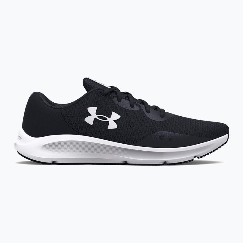 Under Armour Charged Pursuit 3 γυναικεία παπούτσια τρεξίματος μαύρο/μαύρο/λευκό 8