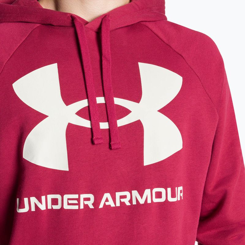 Ανδρικό φούτερ Under Armour Rival Fleece Big Logo HD hoodie κόκκινο και λευκό 1357093 3