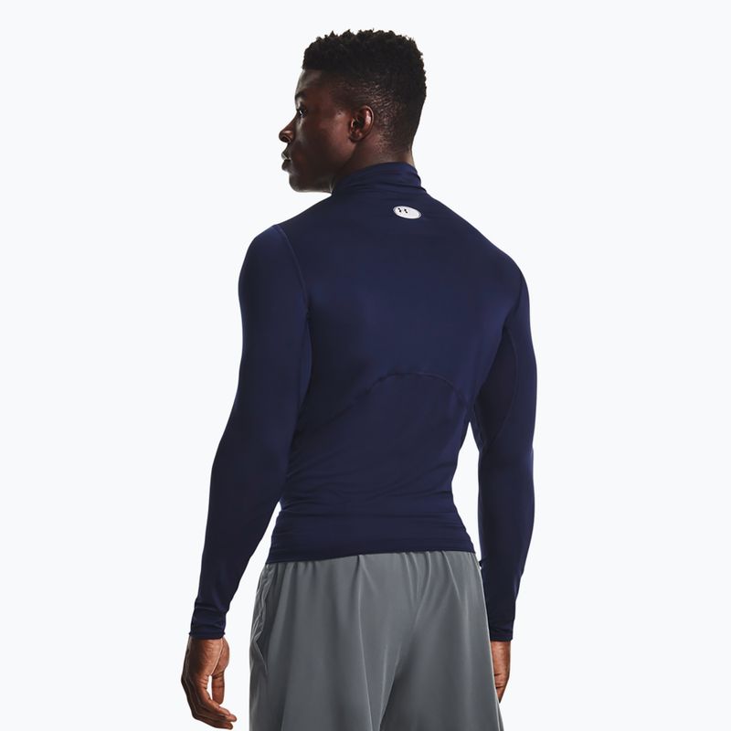 Ανδρικό Under Armour Heat Gear Armour Comp Mock midnight navy/white training longsleeve 3