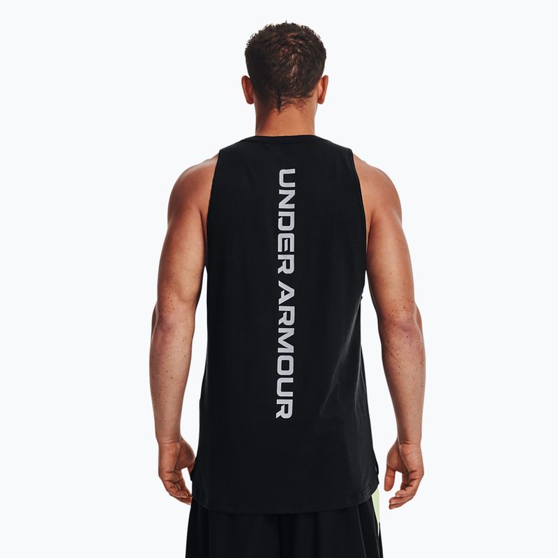 Under Armour Baseline Cotton Tank 003 ανδρικό μπλουζάκι μπάσκετ μαύρο 1361901 3