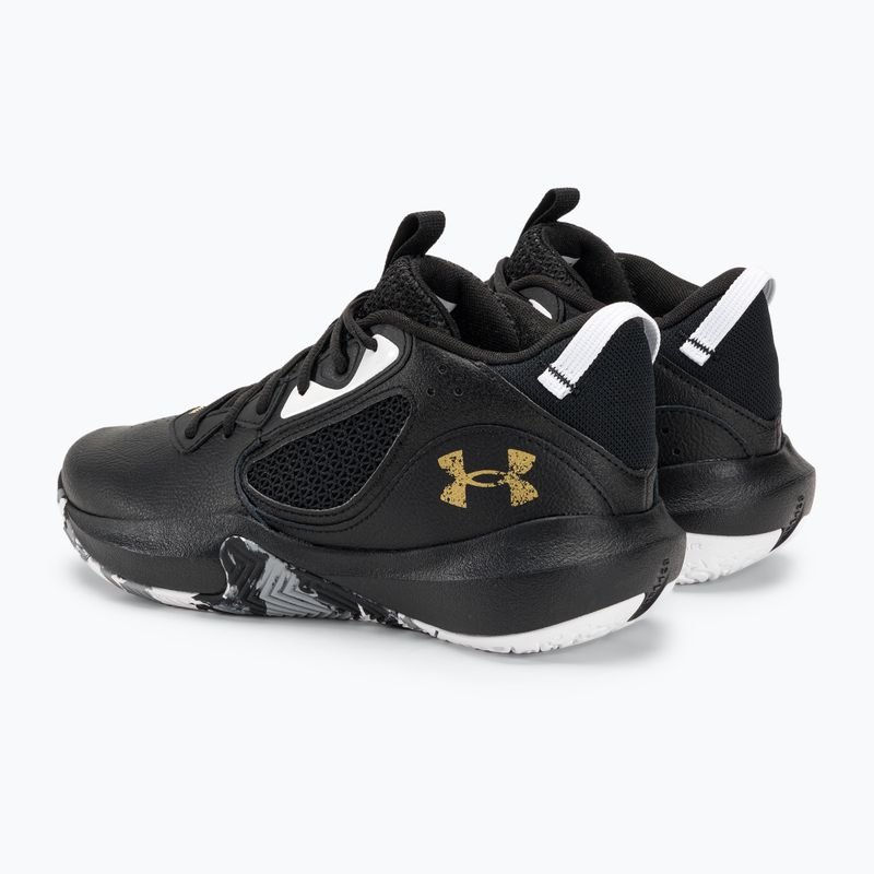 Under Armour Lockdown 6 παπούτσια μπάσκετ μαύρο/μαύρο/μεταλλικό χρυσό 3