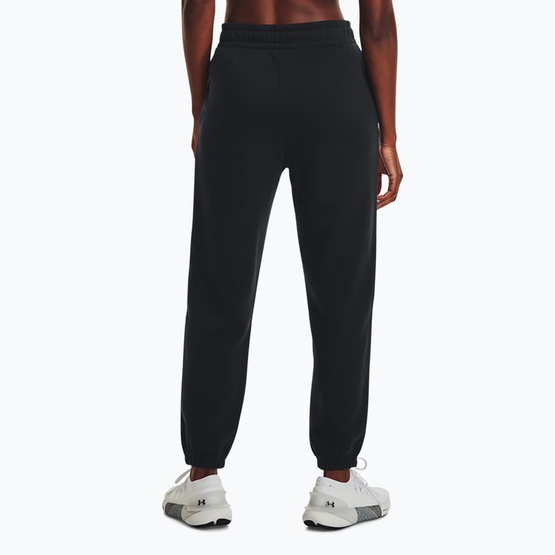 Under Armour Essential Fleece Joggers μαύρο/λευκό γυναικείο παντελόνι προπόνησης 3