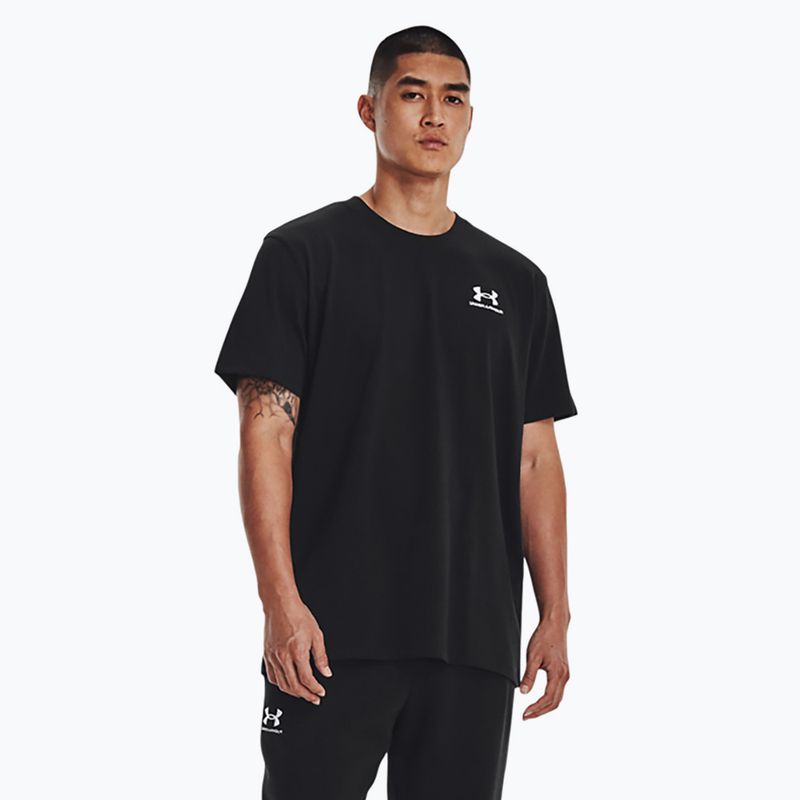 Ανδρικό t-shirt Under Armour Logo Emb Heavyweight μαύρο/λευκό