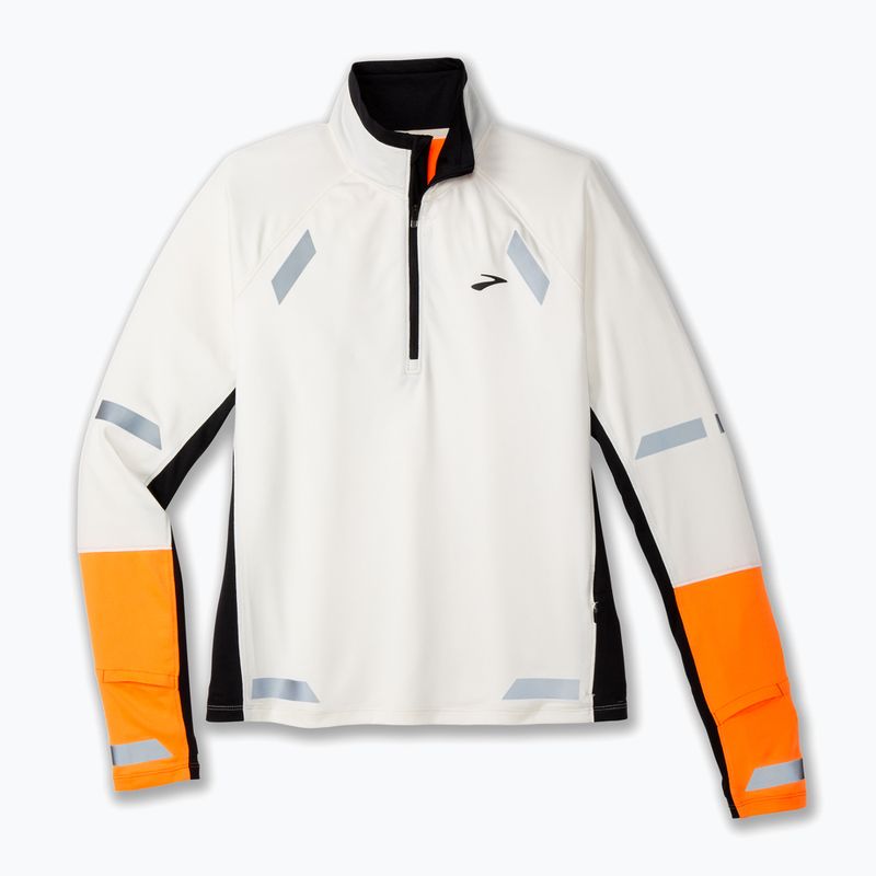 Γυναικείο φούτερ για τρέξιμο Brooks Run Visible 1/2 Zip 2.0 ecru/fluoro flash/black 10