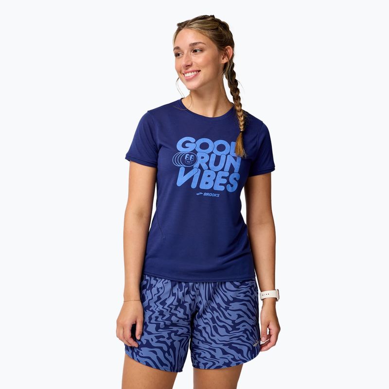 Γυναικεία μπλούζα Brooks Distance 3.0 midnight/good run vibes running shirt