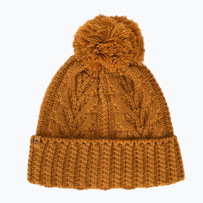 Γυναικείος χειμερινός σκούφος Timberland Cable Premium Pom Beanie wheat