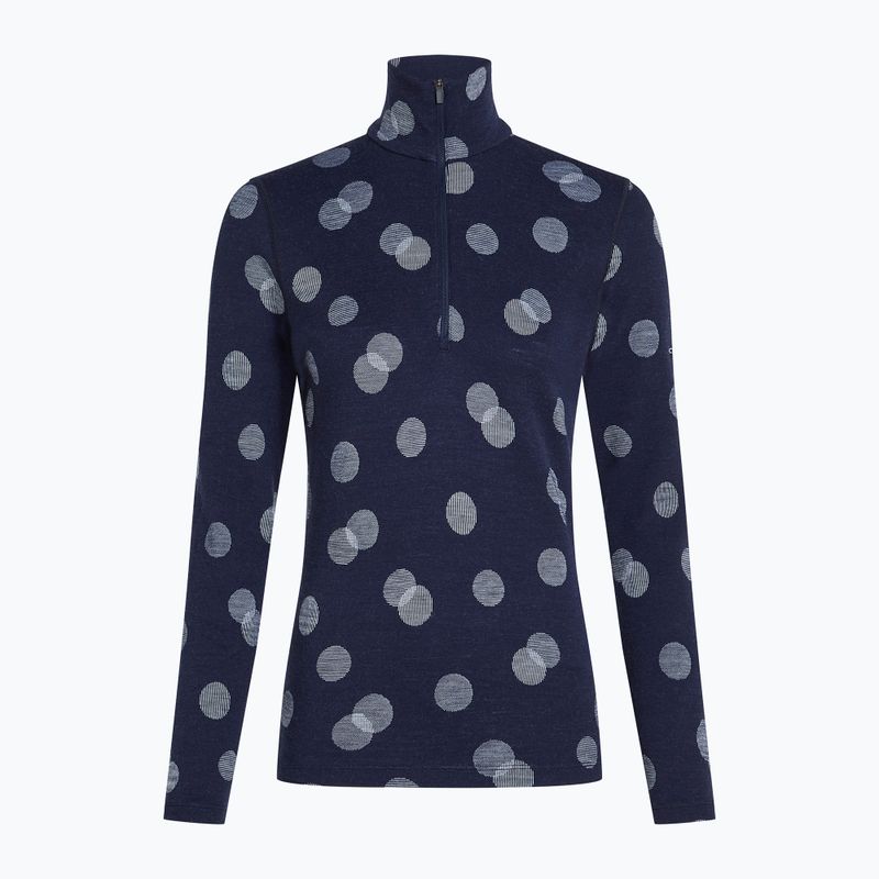 Icebreaker γυναικείο θερμικό φούτερ Merino 260 Vertex LS Half Z Falling Flakes midnight navy/ snow/j 7