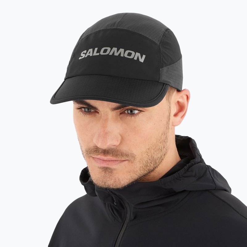 Salomon Sense Aero βαθύ μαύρο καπέλο μπέιζμπολ 2