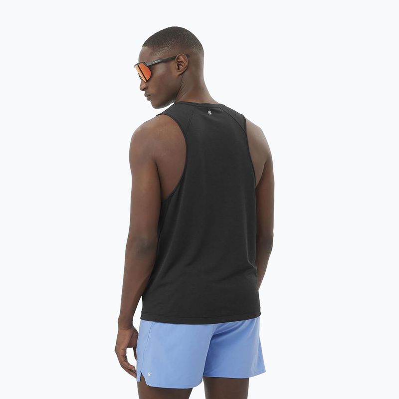 Ανδρικό running tank top Salomon Shakeout Core Tank βαθύ μαύρο 2