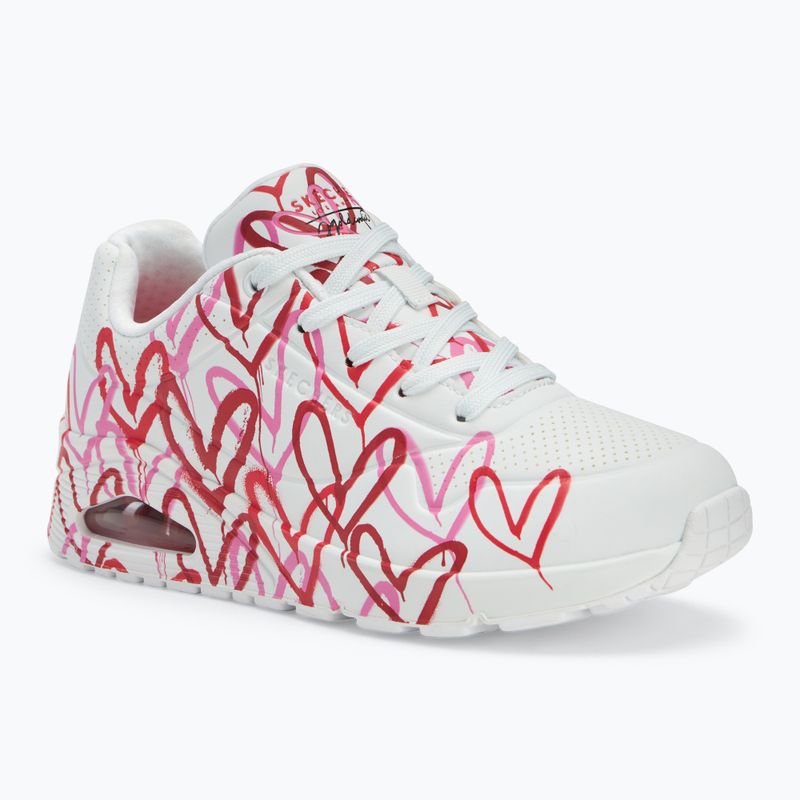 Γυναικεία παπούτσια SKECHERS JGoldcrown Uno Spread The Love white/red/pink