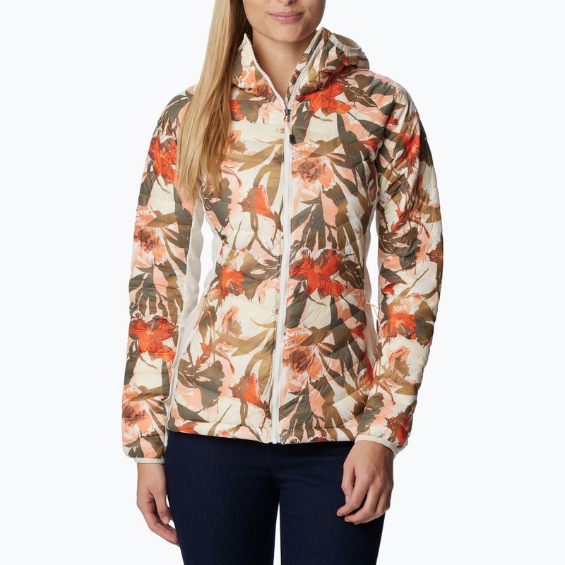 Columbia Powder Pass Hooded chalk floriculture print γυναικείο υβριδικό μπουφάν 1773211191